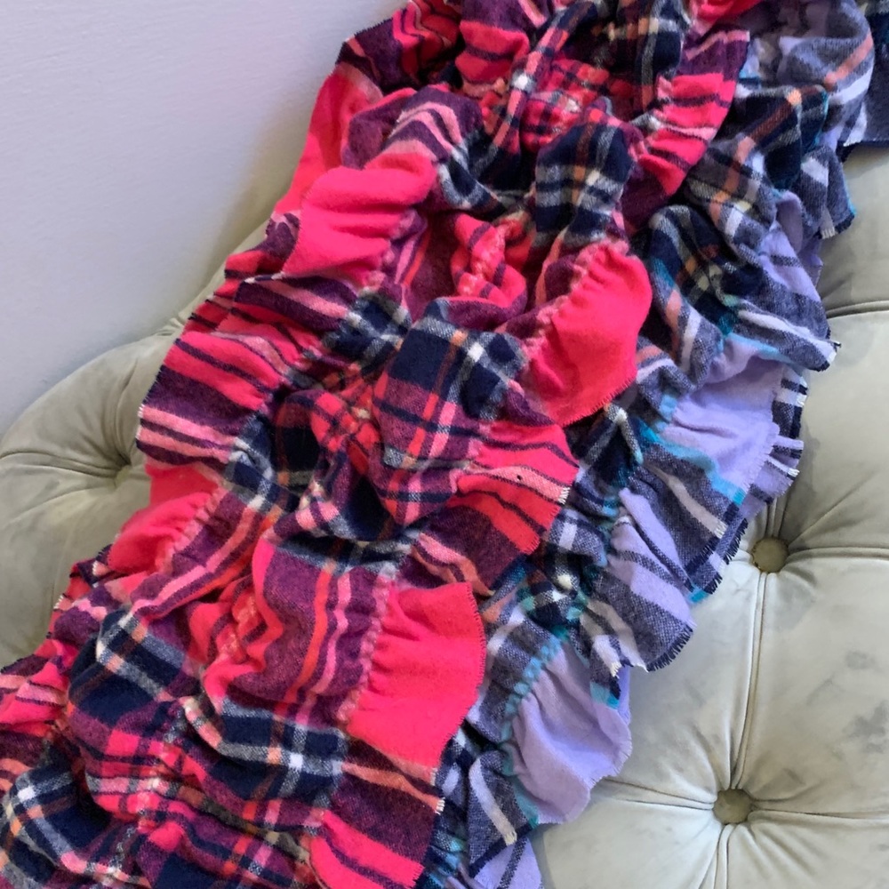 Two Plaid Ruffle Scarves - Picture 2 of 4